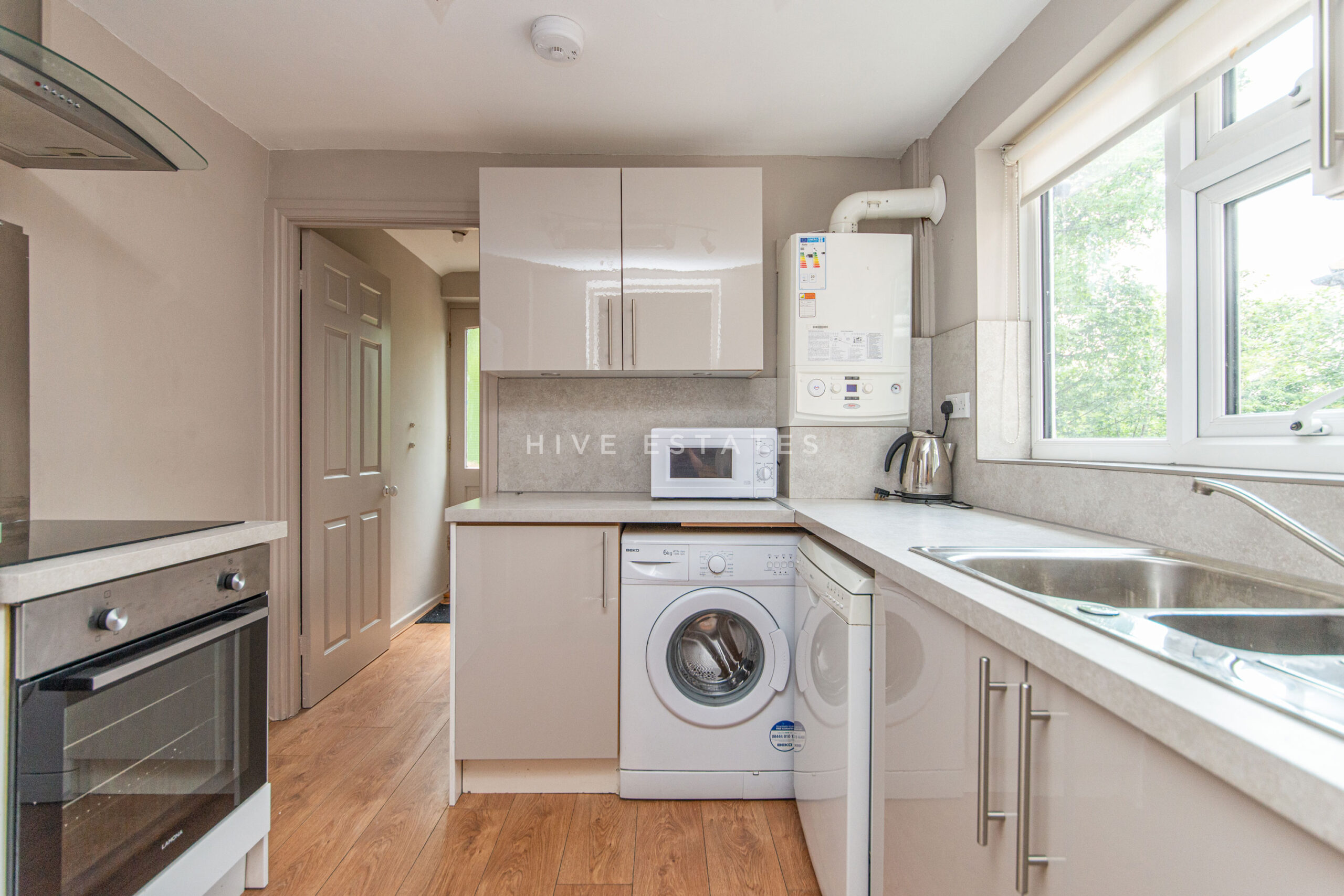 Interior kitchen of newly refurbished residential property